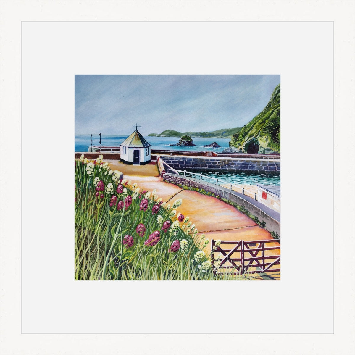 "Summer Flowers at Charlestown Harbour" prints by Liz Hackney