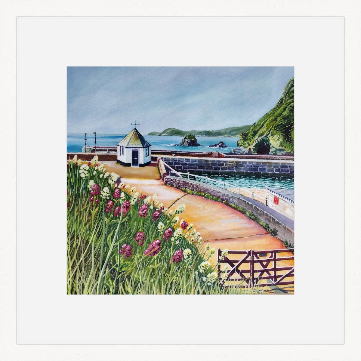 "Summer Flowers at Charlestown Harbour" prints by Liz Hackney
