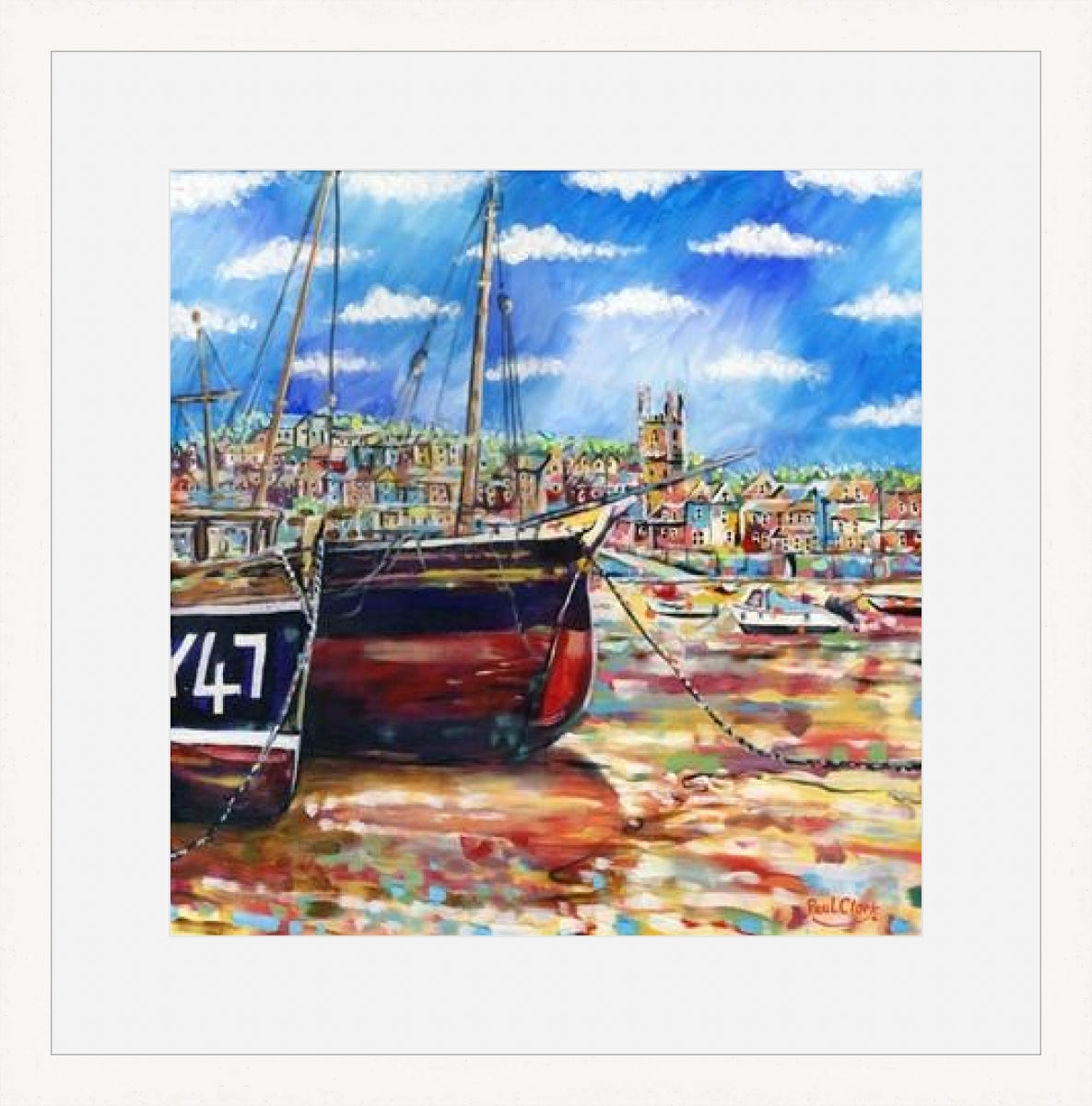 Boats At Low Tide St Ives, print by Paul Clark