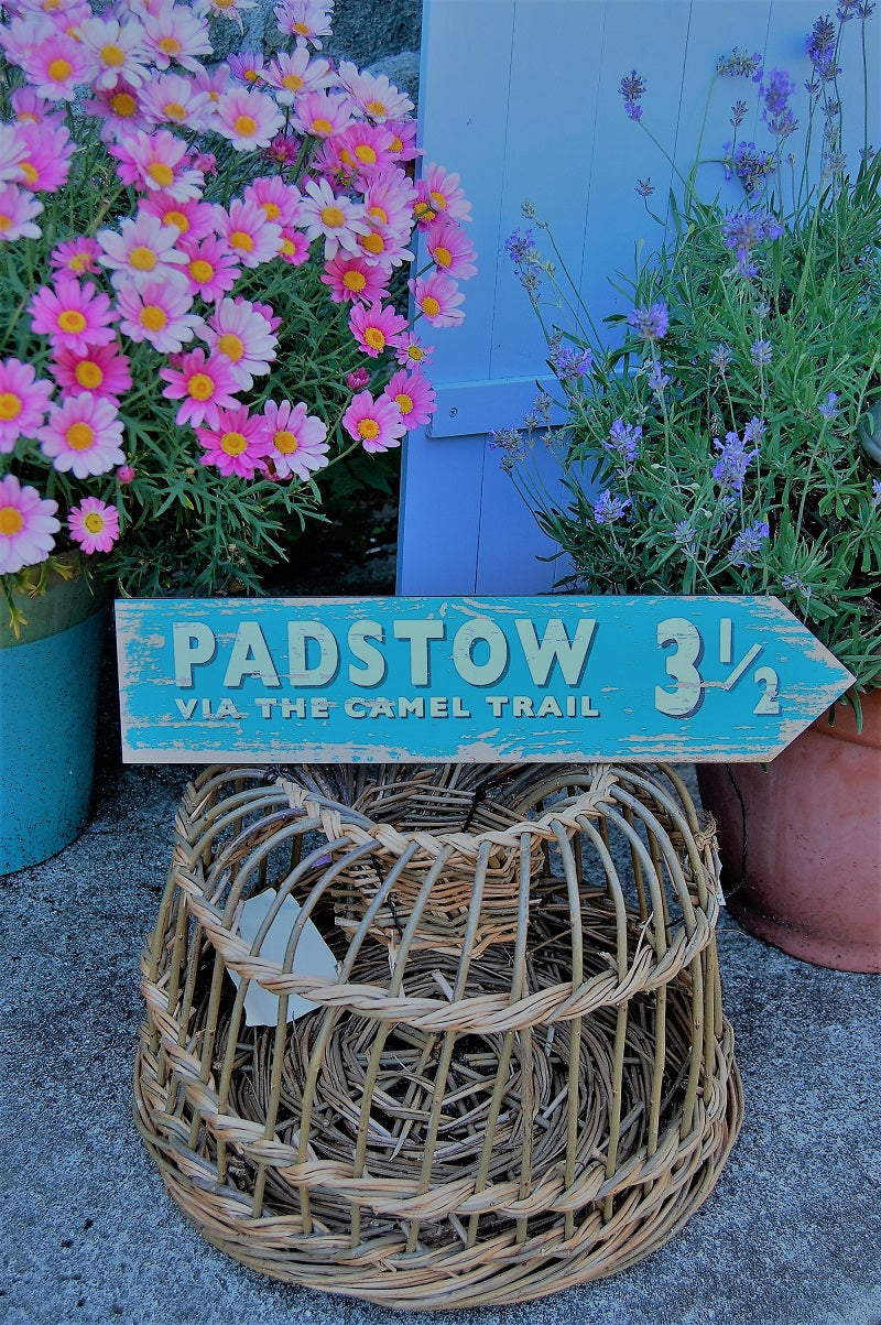 Padstow via the Camel Trail coastal sign