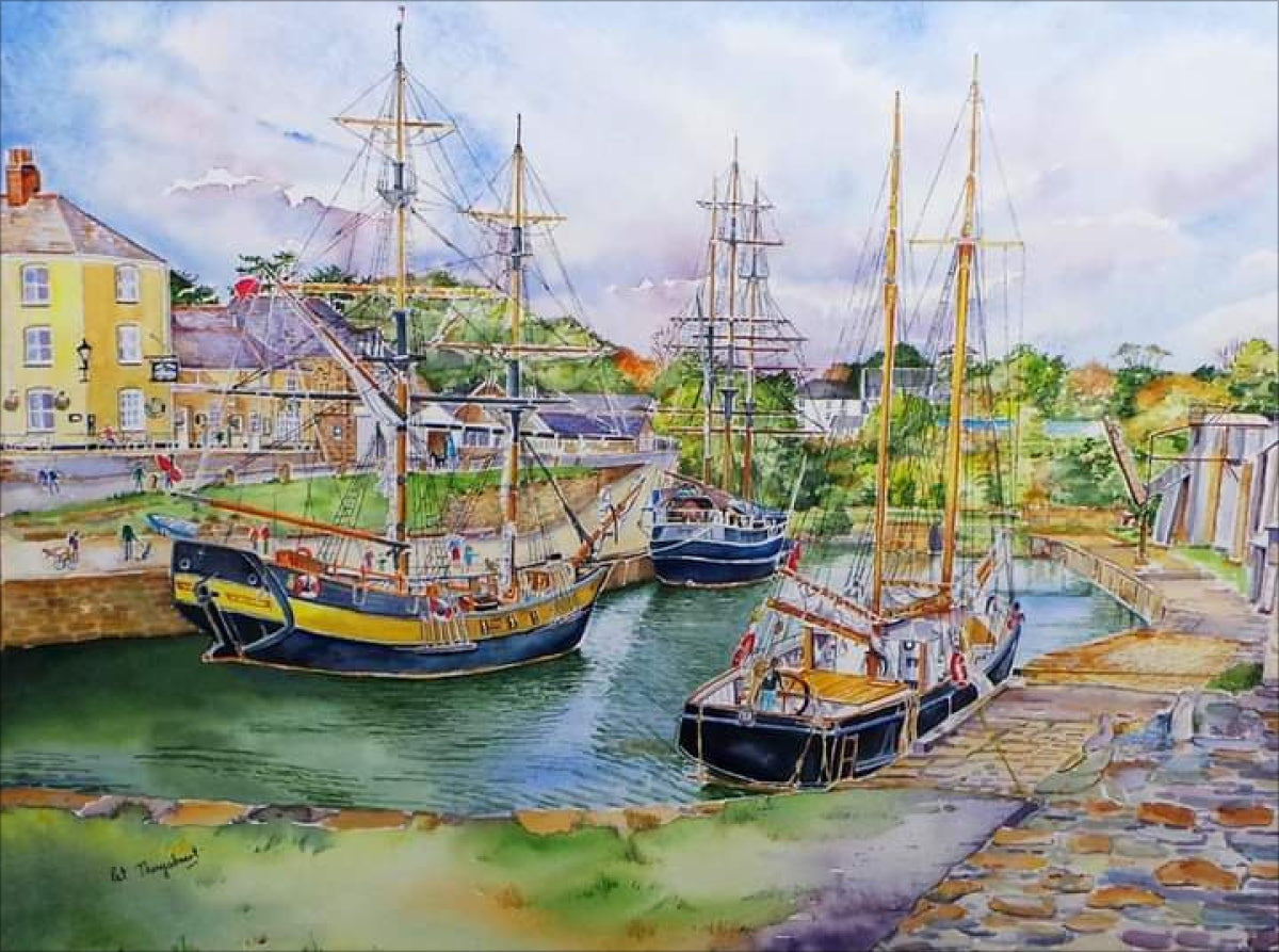 Small Charlestown Tall Ships print by Pat Thuysbaert
