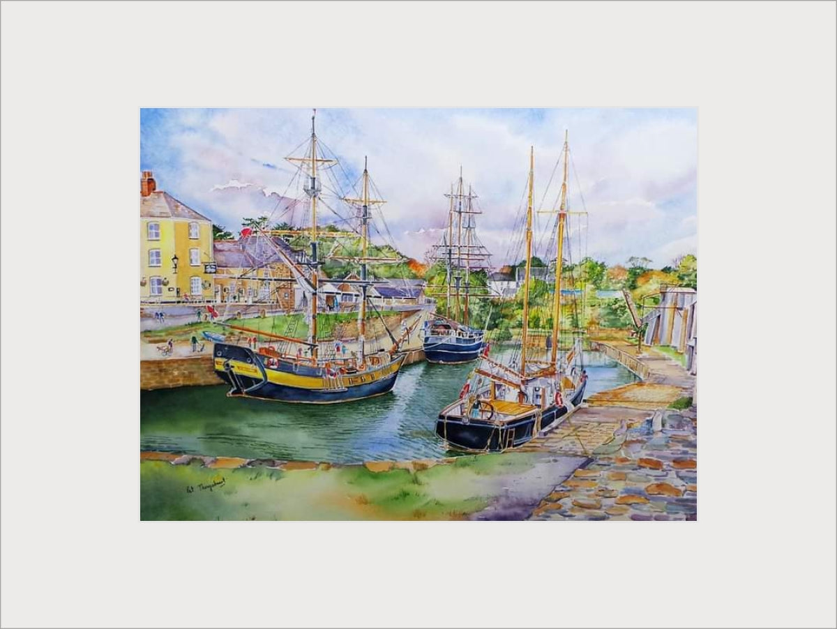 Medium Charlestown Tall Ships print by Pat Thuysbeart