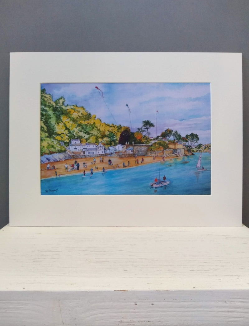 "Readymoney Beach, Fowey" print by Pat Thuysbaert