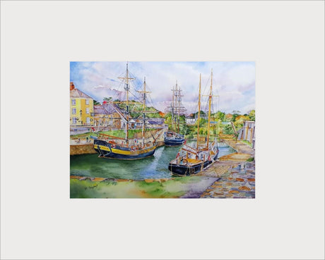 Small Charlestown Tall Ships print by Pat Thuysbaert