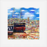 Boats At Low Tide St Ives, print by Paul Clark