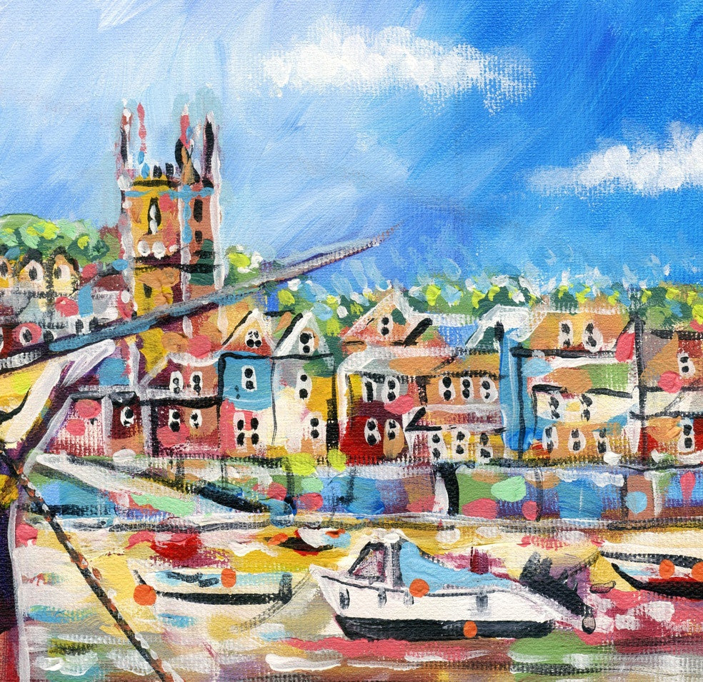 Boats At Low Tide St Ives, print by Paul Clark