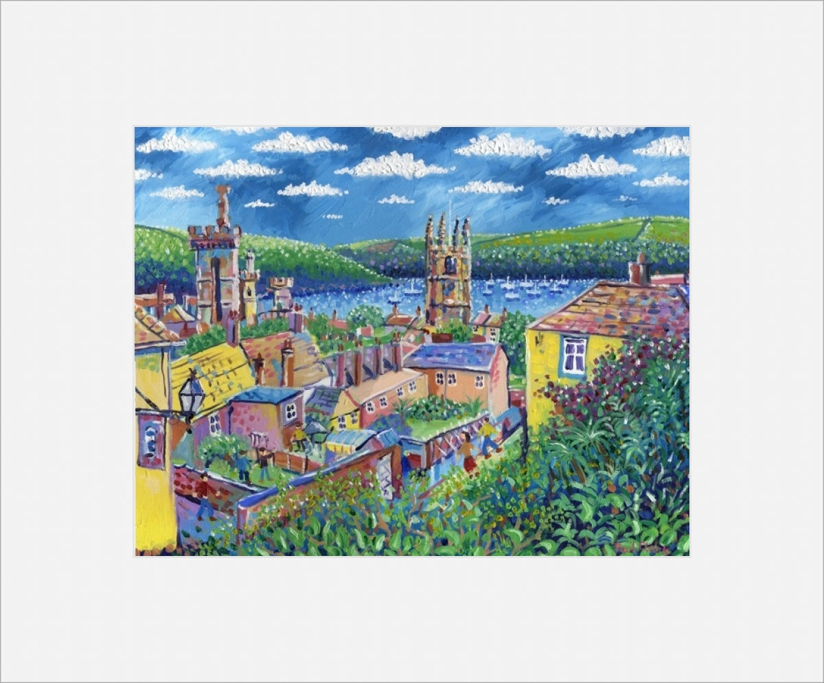 Fowey Rooftops print by Paul Clark