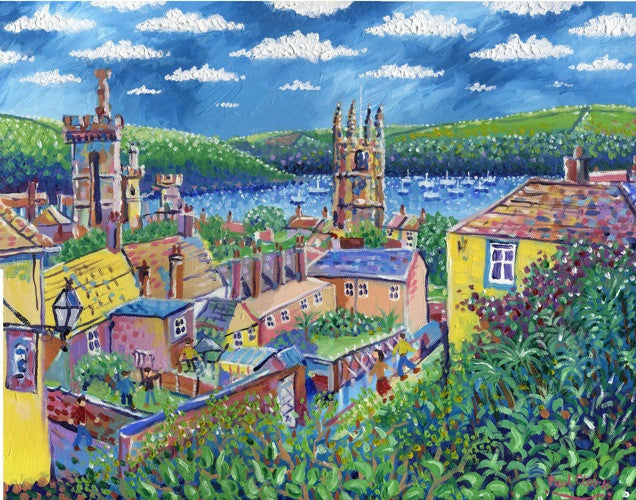 Fowey Rooftops print by Paul Clark