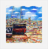 Boats At Low Tide St Ives, print by Paul Clark