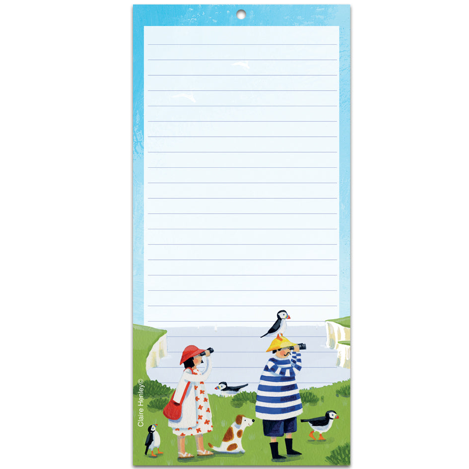 Puffin Watching magnetic notepad by Claire Henley