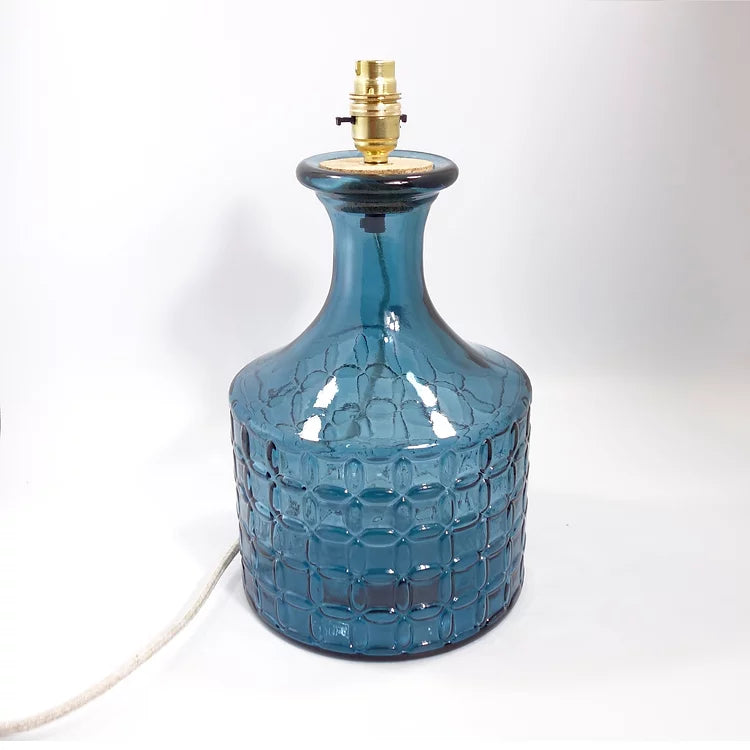 admiral blue recycled glass lamp-base