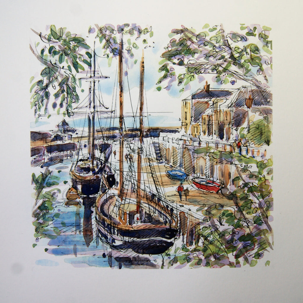 Richard-Briggs-Ships-Tied-Up-Charlestown-Harbour-Print