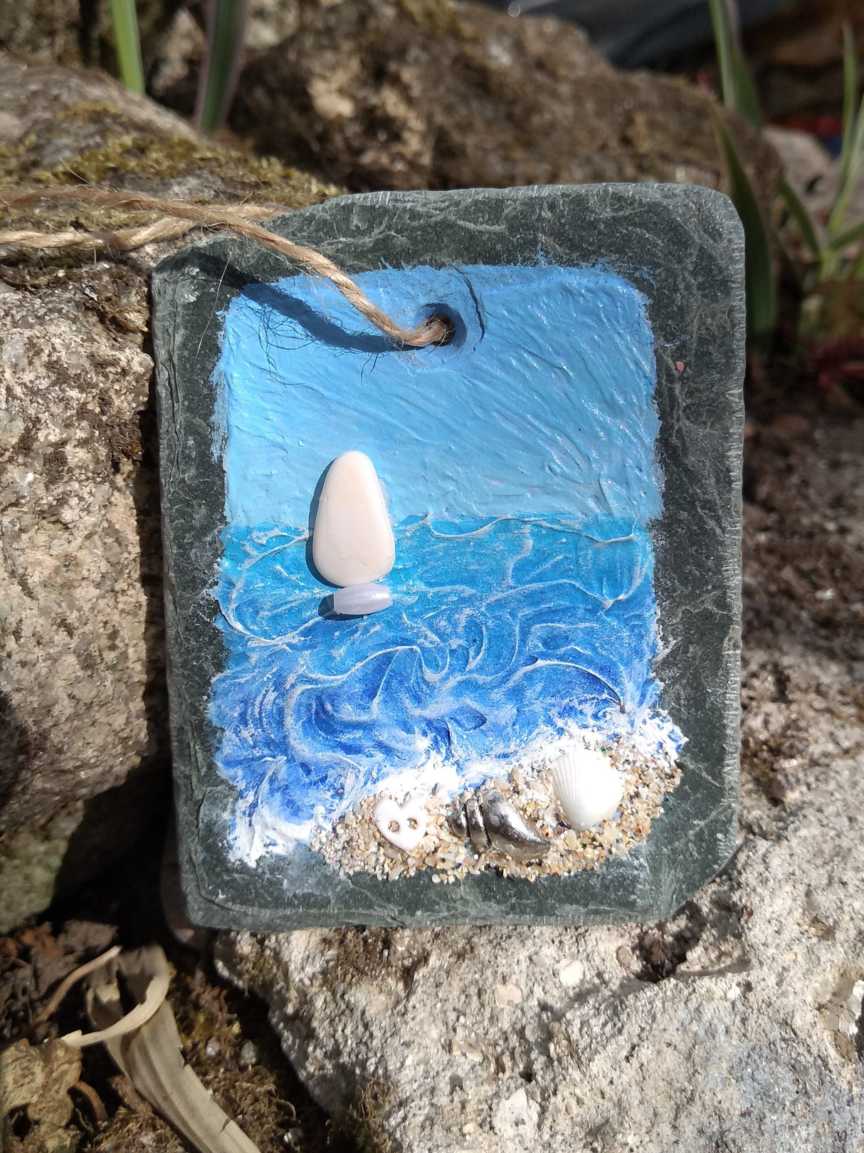 "Sailing" slate picture by Lily Burl