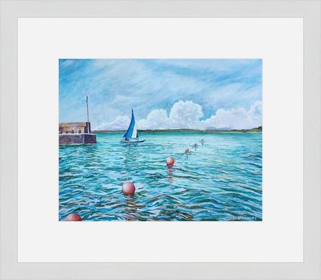 "Sailing off Polkerris" prints by Liz Hackney