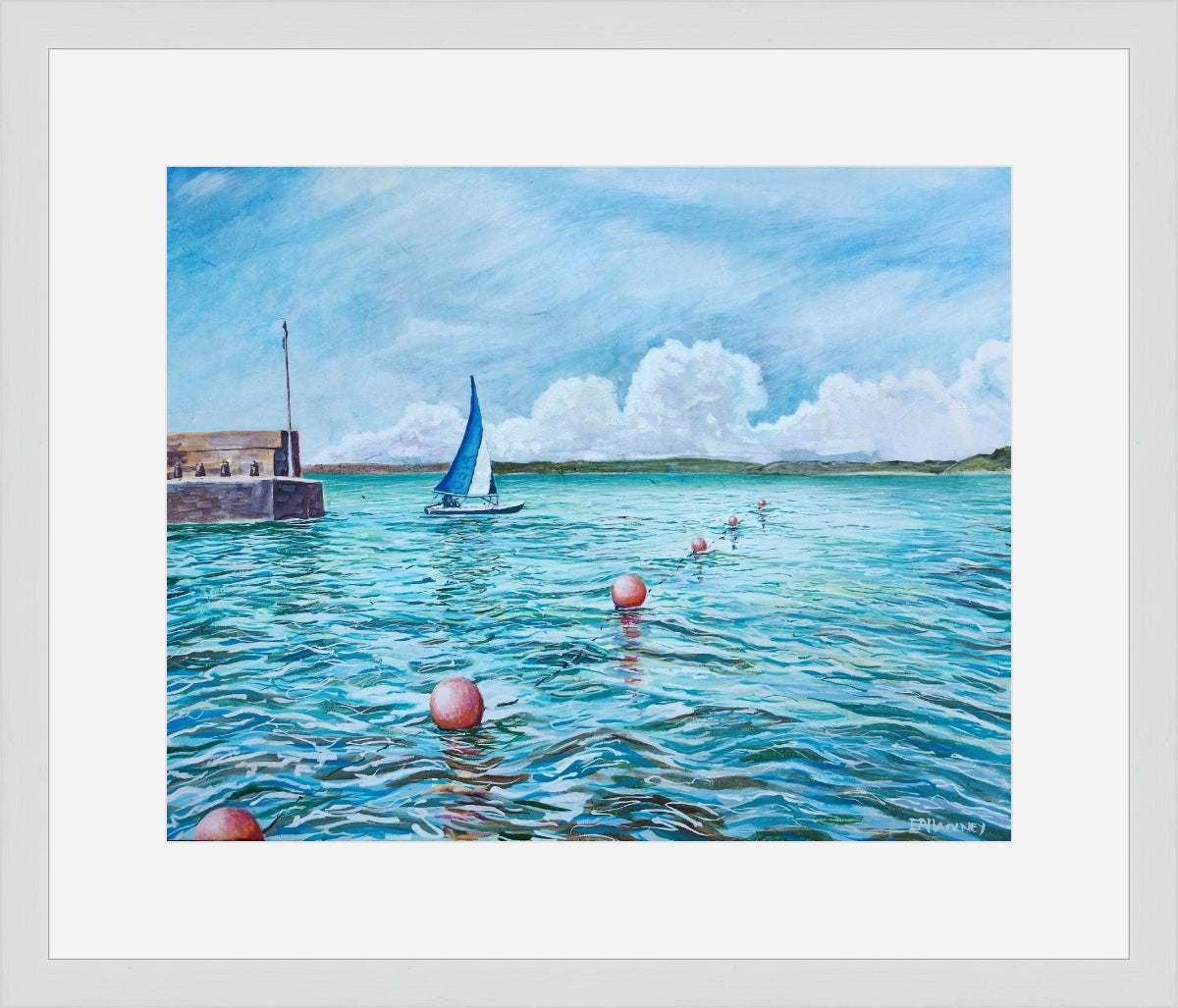 "Sailing off Polkerris" prints by Liz Hackney