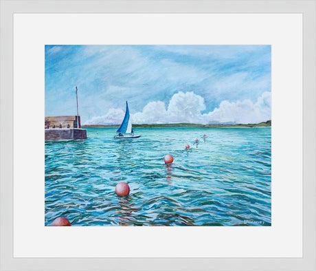 "Sailing off Polkerris" prints by Liz Hackney