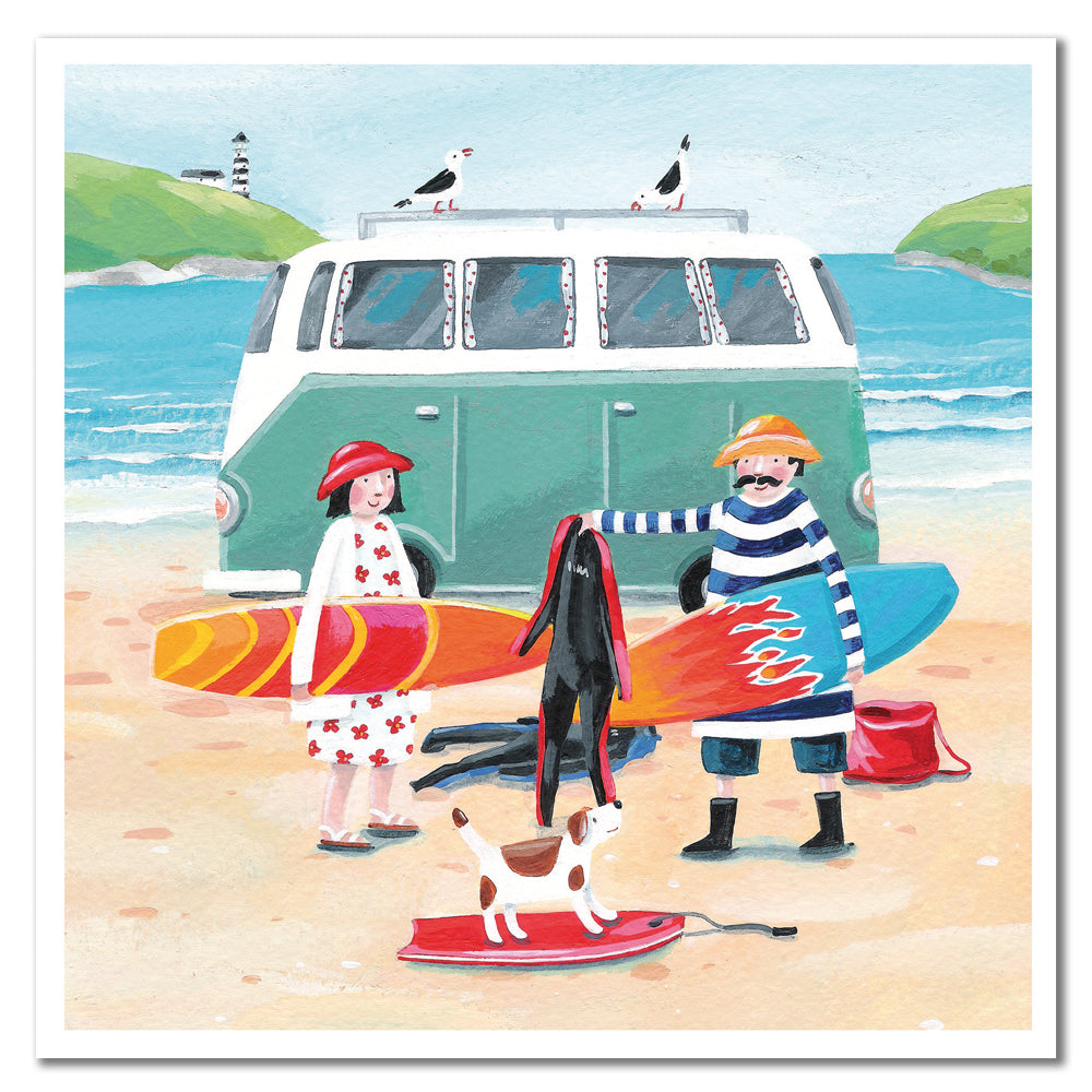 Surfing Trip card by Claire Henley