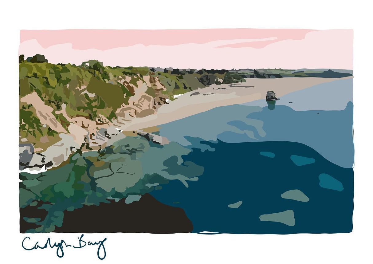 Carlyon Bay Print by Tom Hughes