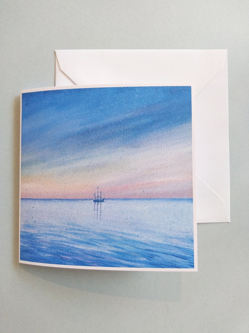 Waiting Off Charlestown, card by Liz Hackney