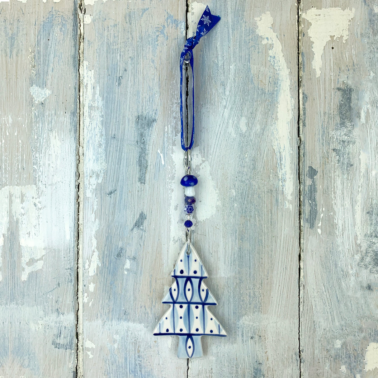 Blue Christmas Tree ceramic decoration