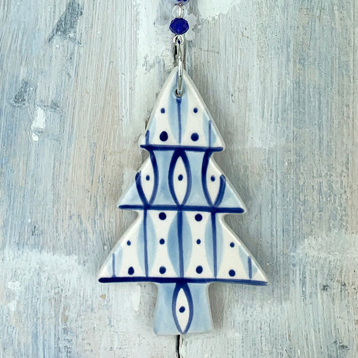 Blue Christmas Tree ceramic decoration