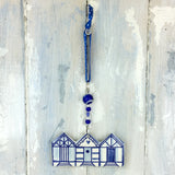 Handmade blue beach hut decoration