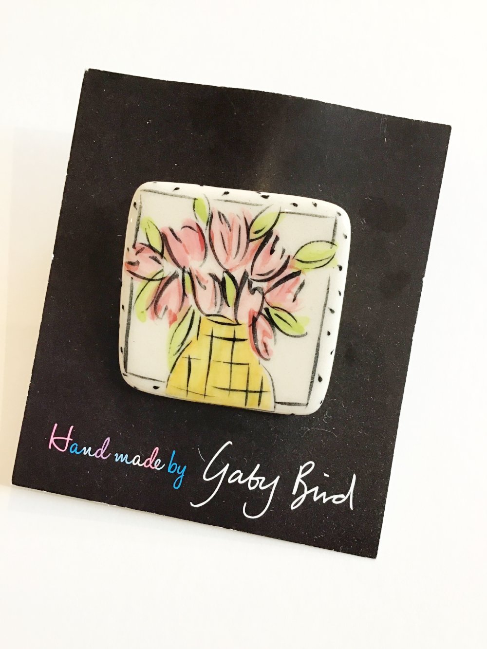 Gaby Bird Bouquet of Flowers Brooch