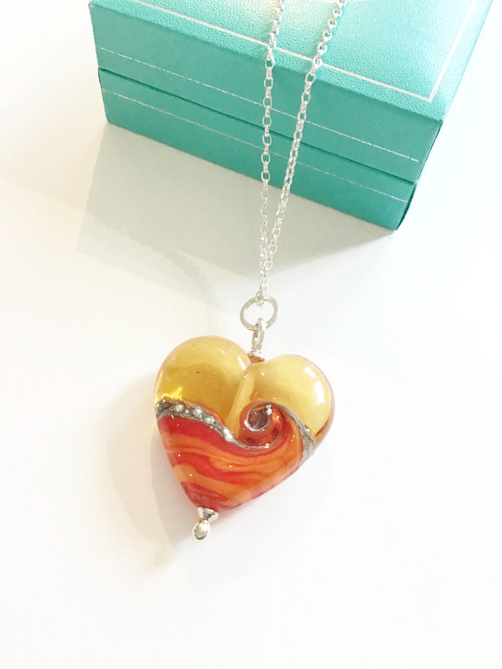 Orange Large Heart pendant