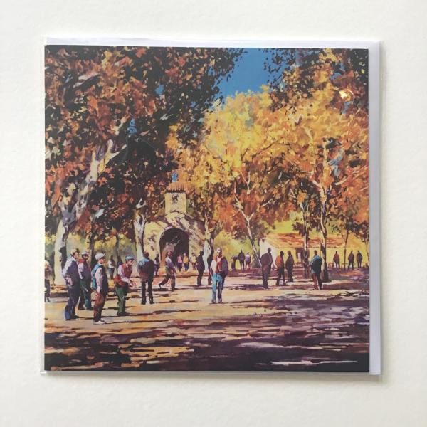 A Game Of Boules, card by Michael Sanders